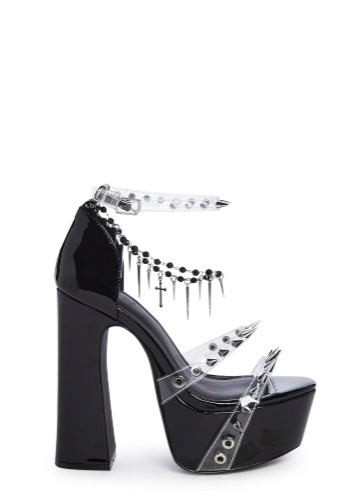 Holy Revelation Platform Heels - Spiked | BLACK / US 7