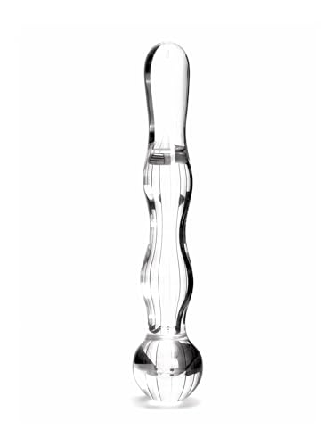 Ann Summers - 5" Glass Rippled Dildo, Temperature Play Sex Toy, Textured Dildo, Glass Sex Toy for Women - Clear