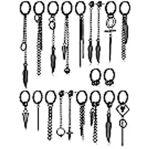 20 Pieces Men Dangle Earrings Stainless Steel Huggie Hinged Hoop Earrings for Women