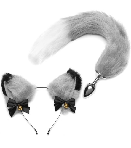 Amazon.com: AKStore Fox Tail Anal Butt Plug Sex Toys for SM & Cospaly (Grey-White + Ear) : Health & Household