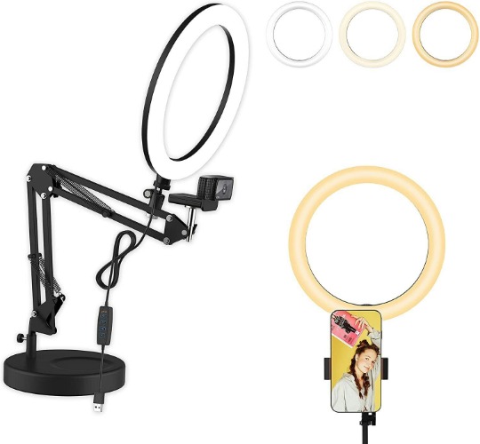 Ring Light with Stand&amp; Phone Holder for Selfile/Video Conference/Mak<wbr/>eup, ARBUZOK