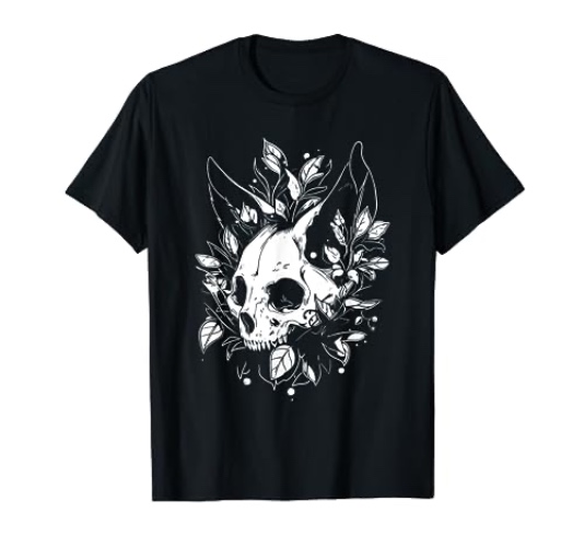 Goth Witch Cat Skull Punk Alt Egirl Occult Pagan Aesthetic T-Shirt - Women - Purple - 3X-Large