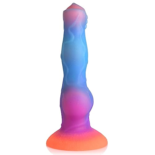 CREATURE COCKS Space Cock Alien Dildo Made With Premium Silicone For Men Women & Couples, Glow-in-the-Dark Fantasy Role Play Harness Compatible With Strong Suction Base, 1 Piece Set - Blue