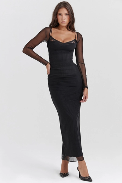 Clothing : Maxi Dresses : 'Katarina' Black Maxi Dress