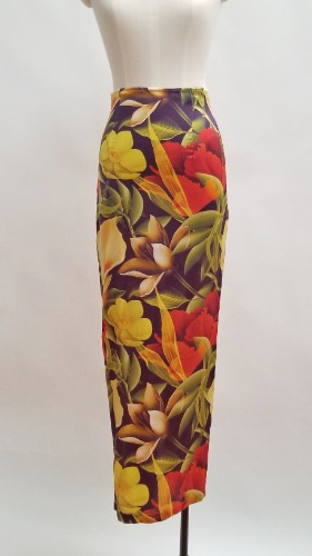 Floral Print Silk Maxi Skirt | Small