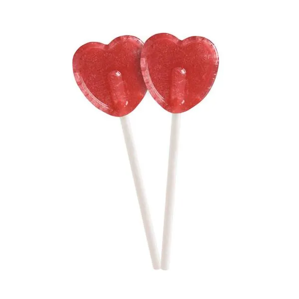 10 sucettes cœur goût cerise Fizzy