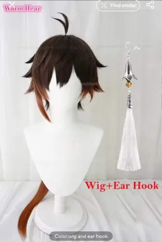 zhongli wig + earring