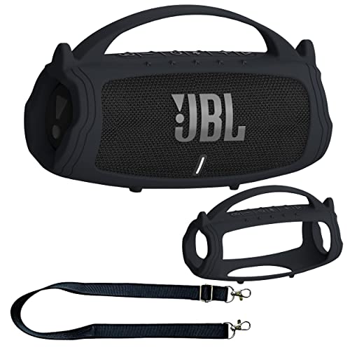 Silicone Cover Case for JBL Charge 5 Portable Bluetooth Speaker, Protective Skin Case for JBL Charge 5 Speaker Accessories(Black Case) - Black Case
