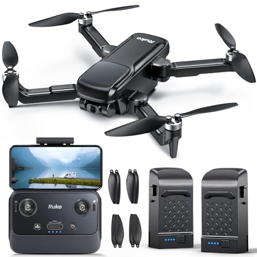 Ruko U11PRO First Drone with Camera for Adults, 4K UHD, FAA Remote ID Comply, 52 Mins Fly Time 2 Batteries, GPS Auto Return, Indoor-Outdoor Mode, Scale 5 Wind Resistance, Beginners Waypoint - U11PRO 2 Batteries