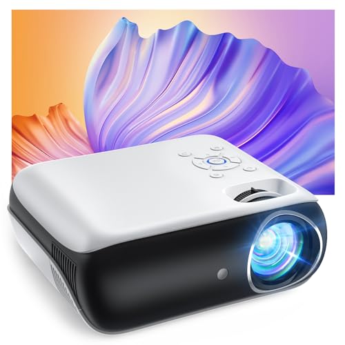 HAPPRUN Projector, Native 1080P Bluetooth Projector, Portable Outdoor Movie Projector, Full HD Mini Projector with Speaker for Home Bedroom, Compatible with Smartphone,HDMI,USB,AV,Fire Stick,PS5
