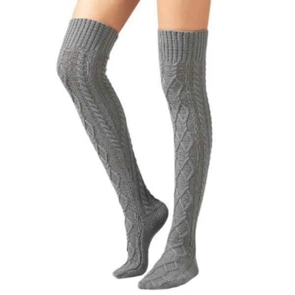 SherryDC Women's Cable Knit Thigh High Boot Socks 