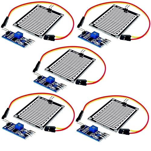 AZDelivery 5 x Module Capteur de Pluie Compatible avec Arduino et Raspberry Pi y Compris Un eBook - 5