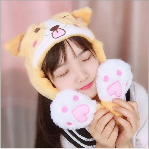 Fuzzy Kawaii Plush Hat - Puppy