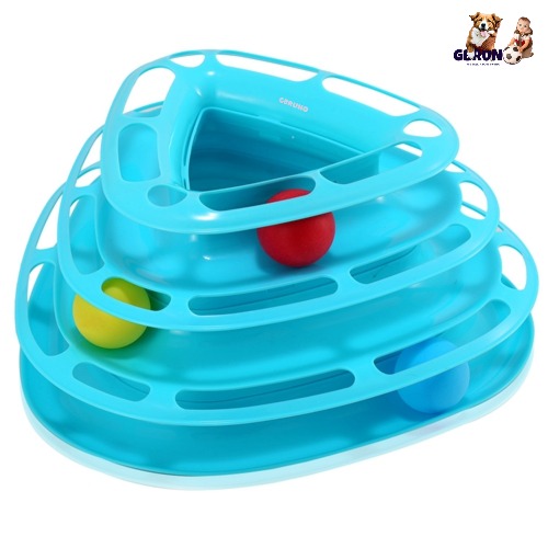 GBruno Cat Track Tower Toys - Triangle Blue