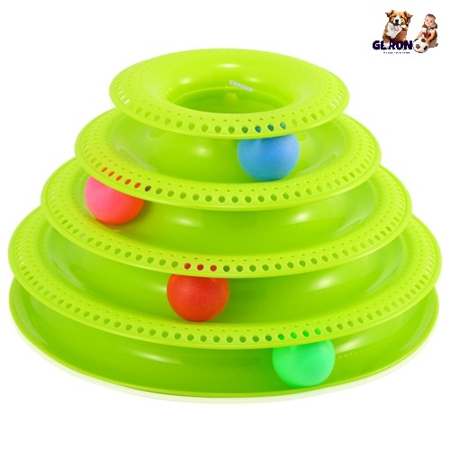 GBruno Cat Track Tower Toys - 4 Layer Green