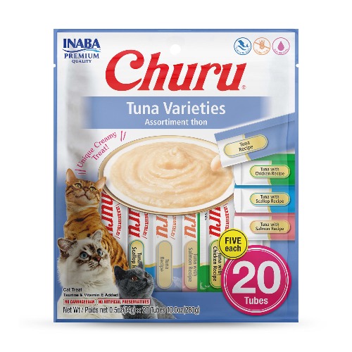 Inaba Churu Tuna Variety Pouch Cat Treats, 10 oz., Count of 20