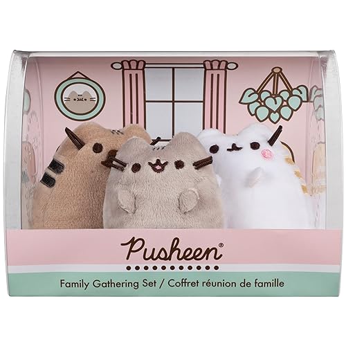 GUND Pusheen Family Gathering Collector Set of 3 Plush Stuffed Animal Cats - 1