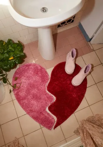 Broken Heart Bath Mat