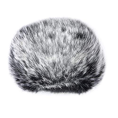 Sunmns Furry Windscreen Wind Cover Compatible with Blue Yeti Microphone - Black,White
