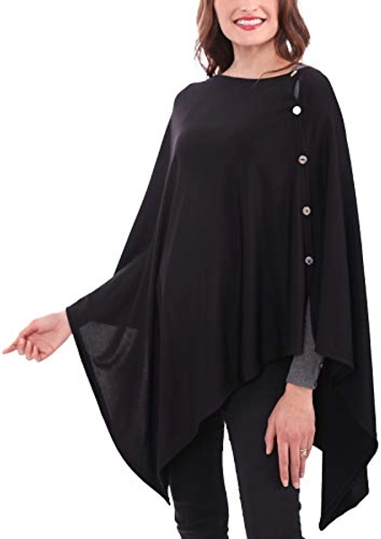MissShorthair Women's Lightweight Knitted Scarf Poncho Sweater Cape Shawl Versatile Summer Fall Ponchos Wraps Cardigan