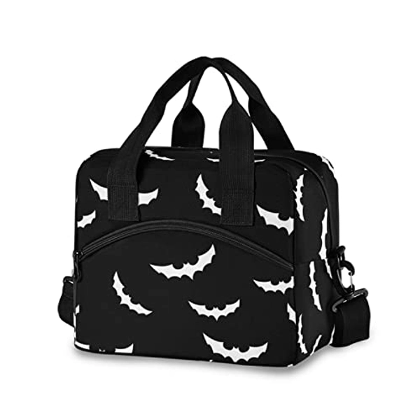 Bats halloween Insulated Lunch Bag Reusable Lunch Tote Bag Cooler Bag for Women Men Adult Lunch Box with Adjustable Shoulder Strap Leakproof Lunch Bag for Work School Picnic Camping