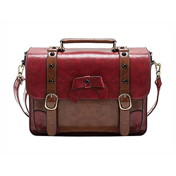 ECOSUSI Vintage Crossbody Messenger Bag Satchel Purse Handbag Briefcase for Women