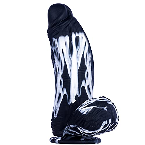 10 inch Monster Silicone Thick Dildo, Realistic Bad Dragon Huge Big Dildos with Strong Suction Cup for Hands-Free Play, G-Spot Giant Anal Dildo Fake Penis Adukt Sex Toys for Women/Men/Couples - Black