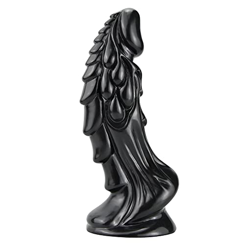 Sex Factory Realistic Dildo, 7.4 Inches Animal Monster Dildo Kirin Penis G-spot Simulation Penis Anal Plug Prostate Massager with Suction Cup Base Sex Toys PVC Black Fetish Femdom Conquer