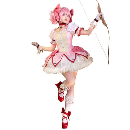 【US/EU LOCAL SHIPPING】【Size S-2XL】DokiDoki-SR Anime Cosplay Costume / Wig Pink Battle Dress Cute | 【For CZ/GE/AT/BE/PL/NL/FR/IT/ES/PT Addresses Only】 / Costume Only-M