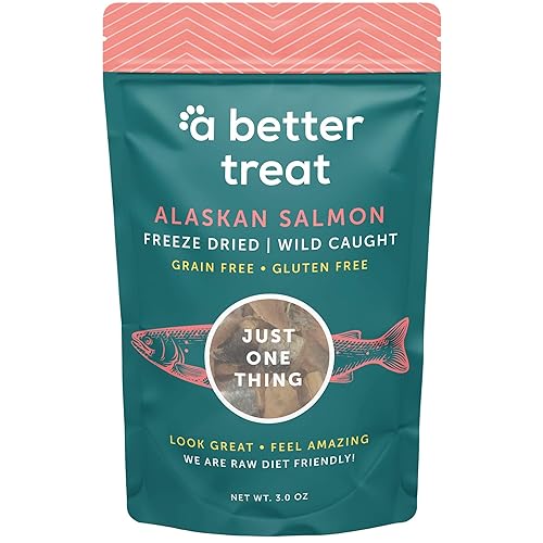 A Better Treat – Freeze Dried Salmon Dog Treats, Wild Caught, Single Ingredient | Natural High Value | Gluten Free, Grain Free, High Protein, Diabetic Friendly | Natural Fish Oil | Made in The USA