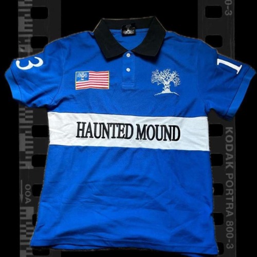 haunted mound blue polo

never...