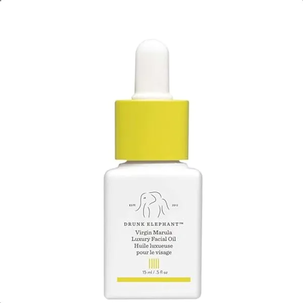 Drunk Elephant Virgin Marula Luxury Facial Oil - Vegan Anti-Aging Skin Care and Face Moisturizer (15 mL / 0.5 Fl Oz)