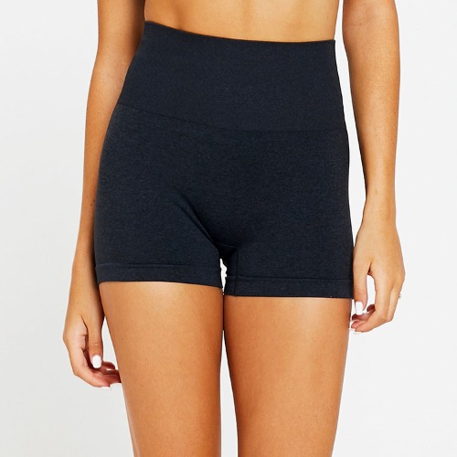 High Rise Seamless Shorts - Black / S