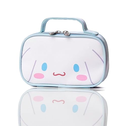 Akutoer Cartoon Cosmetic Bag With Zipper,Kawaii Waterproof Travel Toiletry Bag Makeup Bag,Cute Brush Organizer Toiletry Bag for Women Girls (Dog) - Blue
