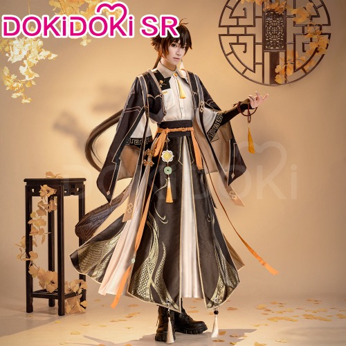 DokiDoki-SR Game Genshin Impact Cosplay Zhongli Rex Lapis Costume Zhong Li Amber Antiquity | Costume Only-S-Order Processing Time Refer to Description Page