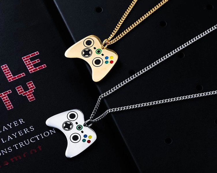 game controller stainless steel pendant necklace