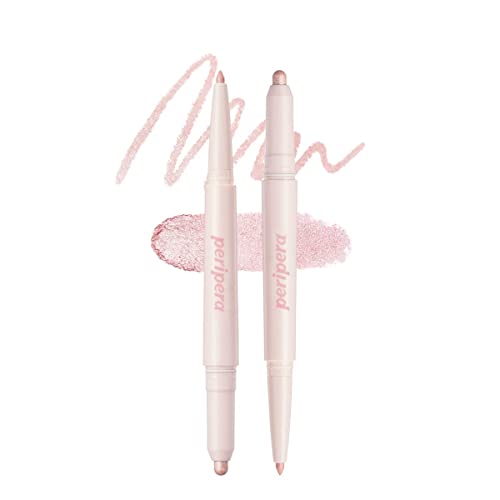 Peripera SUGAR TWINKLE DUO EYE SHADOW STICK (03 GLIMMERING PINK) - Shimmer, Highlighter, Convenient Eye Shadow Cream - 03 GLIMMERING PINK