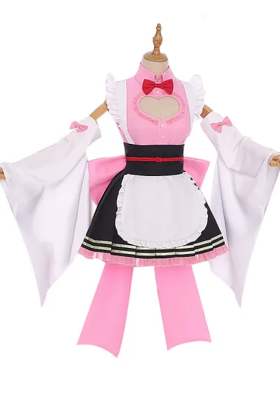 KNY Kanroji Cosplay Costume Daily Taisho Roman Japanese Kimono Maid Outfits