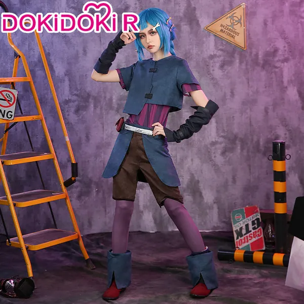 DokiDoki-R Anime Arcane League of Legend Cosplay Jinx Kids LOL League of Legends Young Version | Adult Ver / S