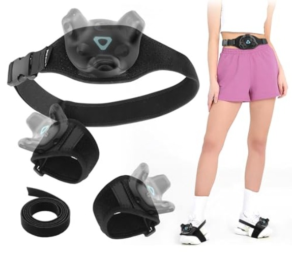Park Sung Tracker Straps and Belt, Foot Trackerstrap for HTC Vive Tracker, Full Body Tracking, Adjustable, Structure and Material Upgrade, 1TrackBelt+2 TrackStraps+1 Ankle Strap