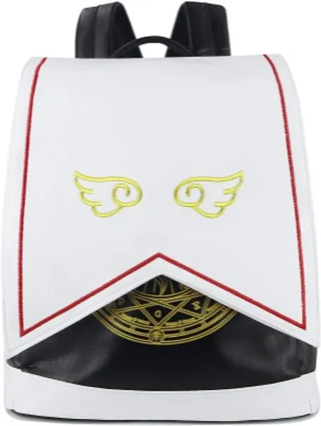 Roffatide Anime Cardcaptor Sakura Backpack Women Synthetic Leather Flap Backpack Embroidery Back Pack