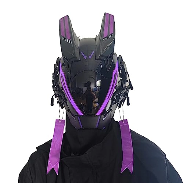 KYEDAY Punk Mask for Men, LED Mask for Women,Futuristic Punk Techwear, Cosplay Halloween Fit Party Music Festival Accessories