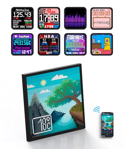 Divoom Pixoo-64 LED Pixel Display Frame - Smart Digital Art Frame with WiFi Control, 64x64 Resolution, Customizable Pixel Art, and App Connectivity - Perfect for Home Decor and Gaming Enthusiasts
