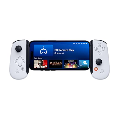 BACKBONE One Mobile Gaming Controller for iPhone (Lightning) - PlayStation Edition - 2nd Gen - Turn Your iPhone into a Gaming Console - Play Xbox, PlayStation & More (3 Months Apple Arcade Included) - 2nd Gen Lightning (White)
