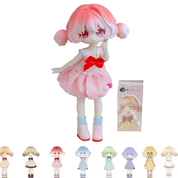 GNATAPIAY 1/12 BJD Dolls Blind Box,Kawaii BJD Dolls UF Fruits Series 1/12 Ball Jointed Doll Collectable Action Figure Posable Dress Up Doll for Girls Birthday Party Gift Toys - 1 Box