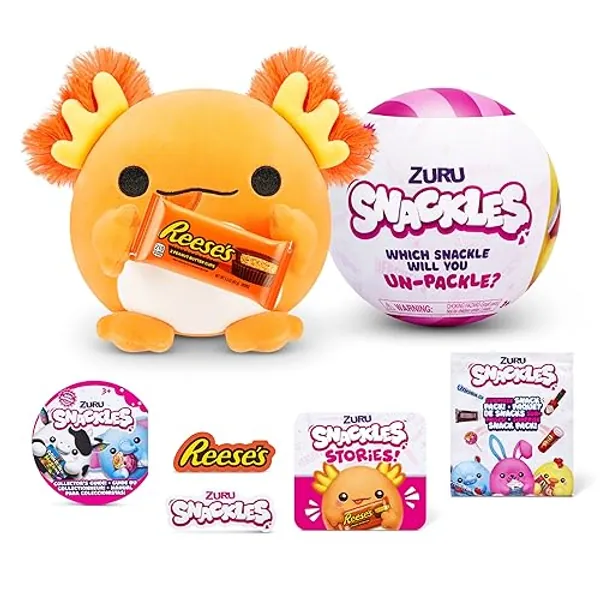 ZURU Snackles Small Sized 5.5 inch Snackle Plush by ZURU (Random Surprise), Cuddly Squishy Comfort 5.5 inch Plush with License Snack Brand Accessory