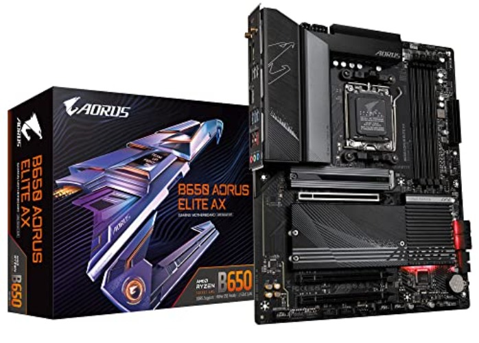 GIGABYTE B650 AORUS Elite AX AMD B650 ATX Motherboard with DDR5, PCIe 5.0, WiFi 6E, 5-Year Warranty - B650 AORUS ELITE AX