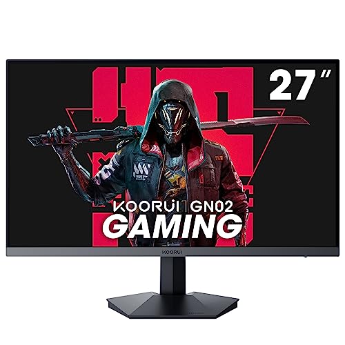 KOORUI 27 Inch Full HD Gaming Monitor 240hz, 1ms, DCI-P3 90% Color Gamut, Adaptive Sync (1920 x 1080, HDMI, DisplayPort) Black - 27"