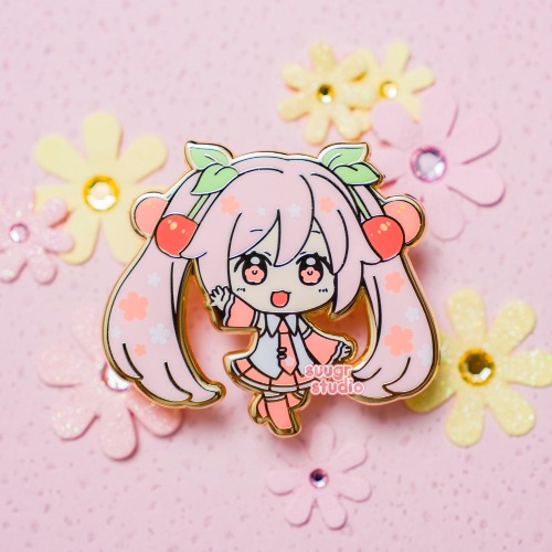 Virtual Vocalist Sakura Miku Hard Enamel Pin - [A Grade] / Locking Clasp