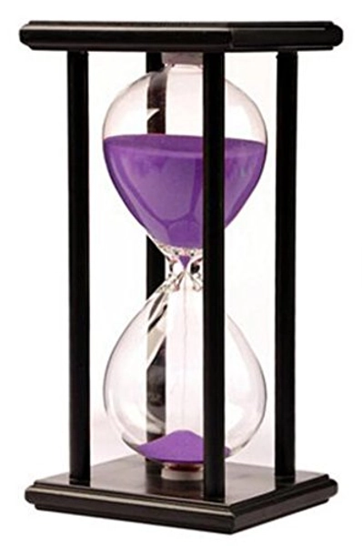 Lodunsyr Aprendizaje Juego 60 Minutos De Reloj De Arena Hogar Decoración Temporizador De Reloj De Arena Adorno De Oficina Reloj Temporizador De Arena 60 Min Temporizador De Cocina Púrpura